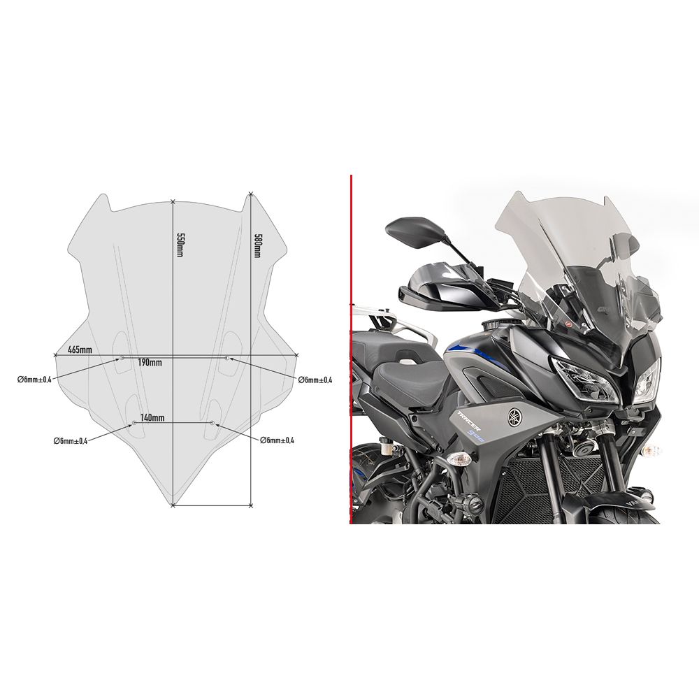 Cupolino GIVI D2139S Specifico Fumé per Yamaha Tracer 900 e GT 18-20