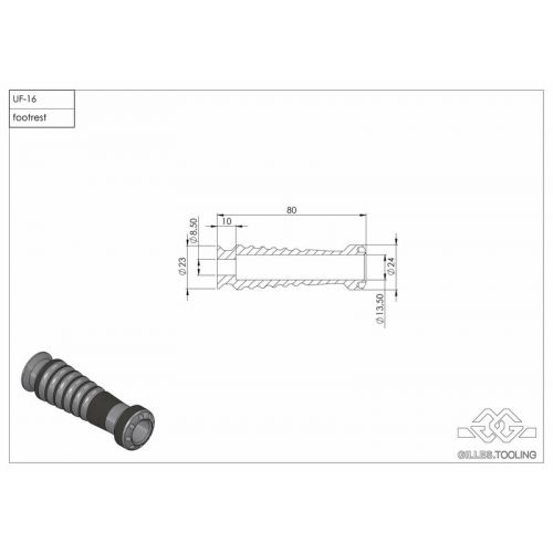 Pedane sportive nere GILLES RGK-680-UF16-SET-B posizione pilota