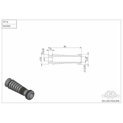 Pedane sportive nere GILLES RGK-680-UF16-SET-B posizione pilota