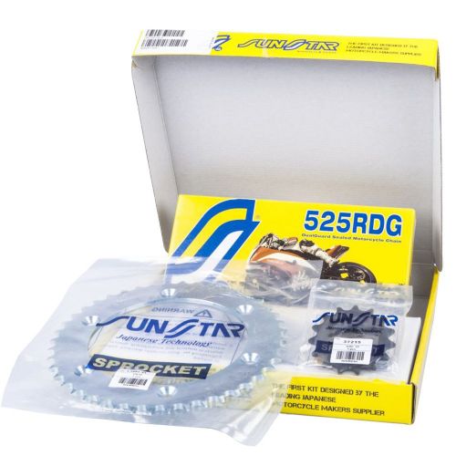 SUNSTAR Kit Trasmissione Catena RDG + Pignone + Corona in acciaio per TRIUMPH DAYTONA 675 / R / ABS 2006 / 2015