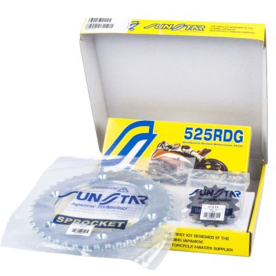 SUNSTAR Kit Trasmissione Catena RDG + Pignone + Corona in acciaio per SUZUKI BANDIT 650 / S - GSX 650 F