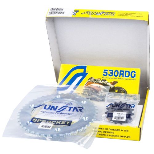 SUNSTAR Kit Trasmissione Catena RDG + Pignone + Corona in acciaio per SUZUKI GSX-R 1000 2001 / 2006