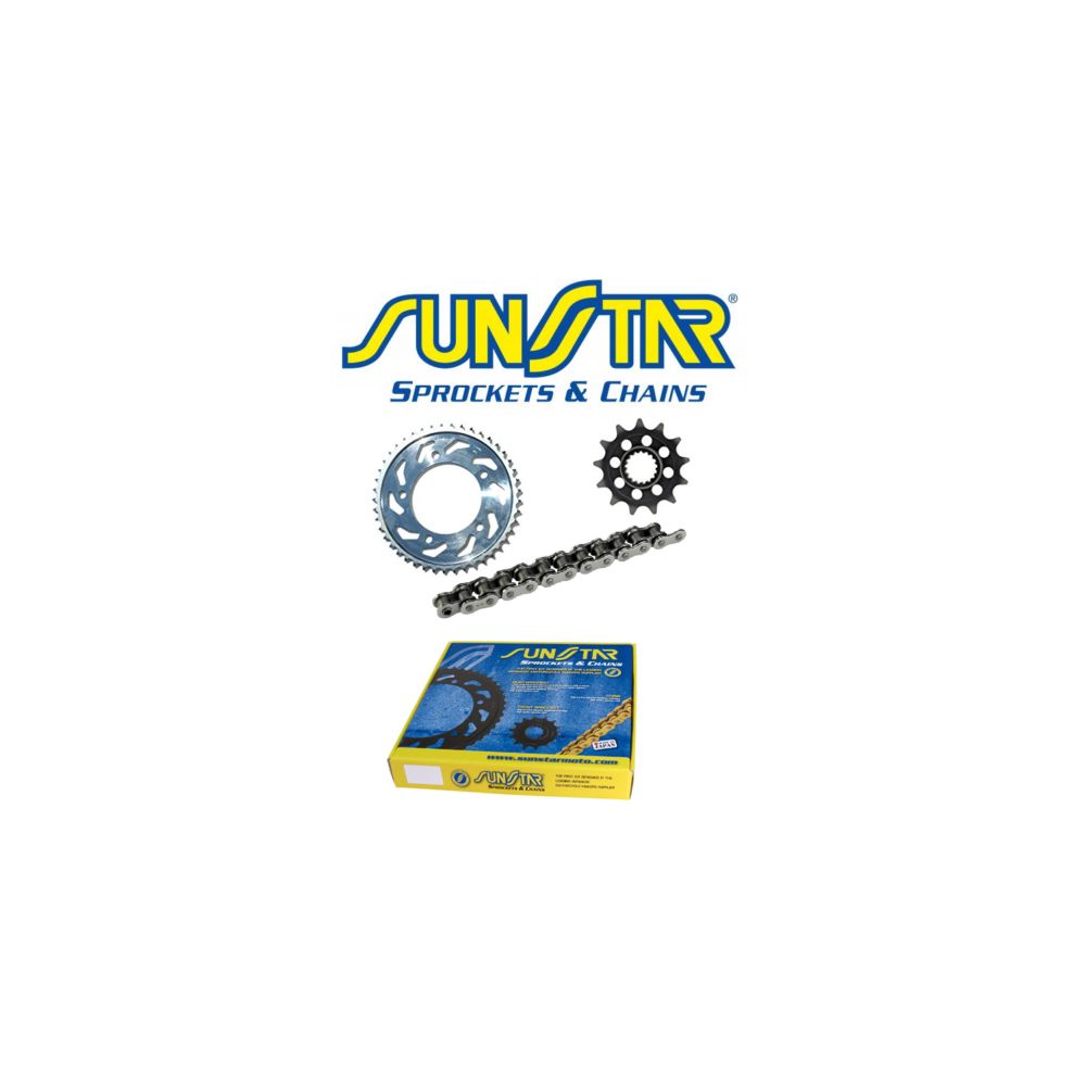 SUNSTAR Kit Trasmissione Catena SSR + Pignone + Corona in acciaio per APRILIA RS 125 2006 / 2011