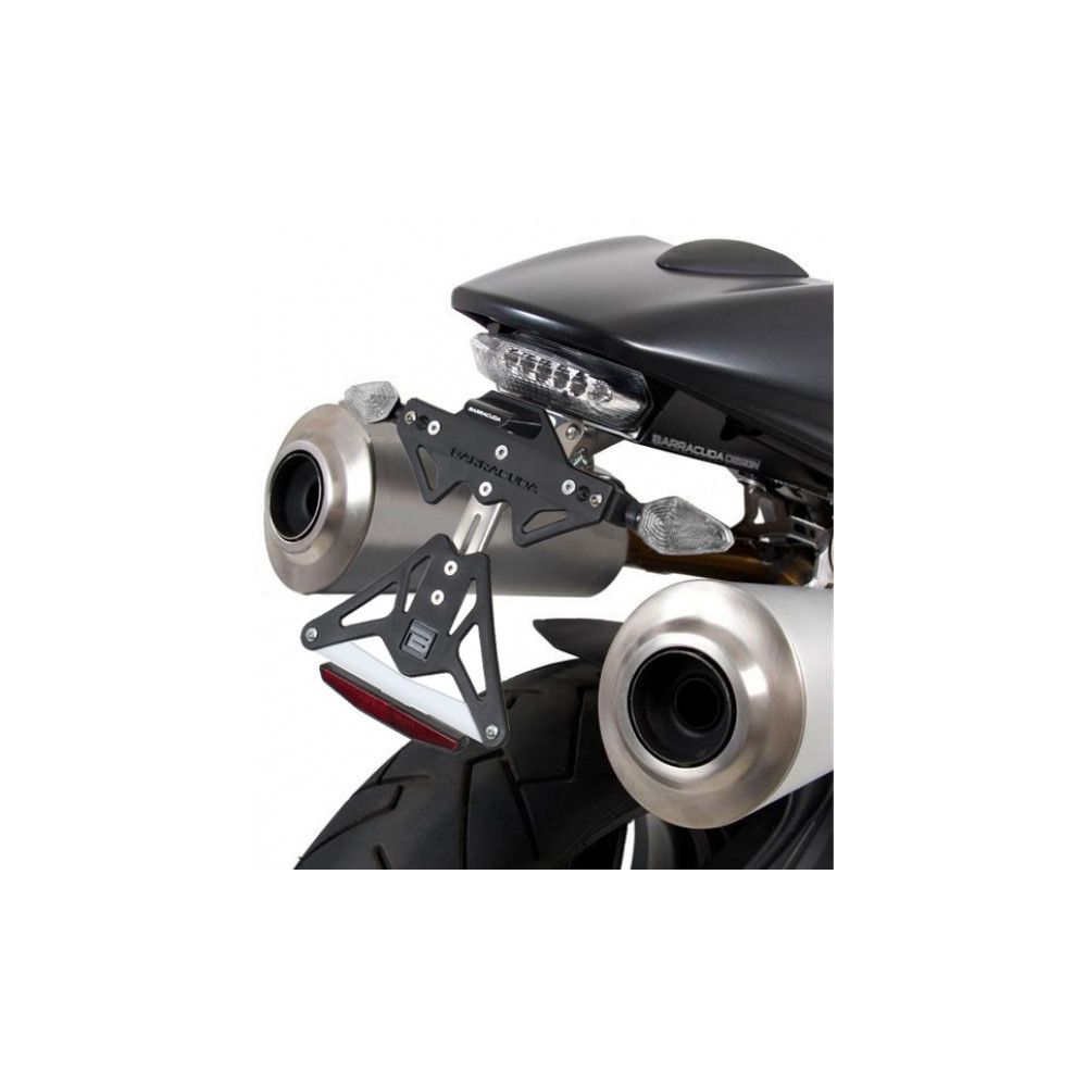 BARRACUDA Kit Portatarga reclinabile con fanale posteriore a Led Omologato per DUCATI MONSTER 696