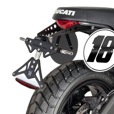 BARRACUDA PORTATARGA RECLINABILE MODELLO STREET per DUCATI SCRAMBLER 800 2014 / 2021