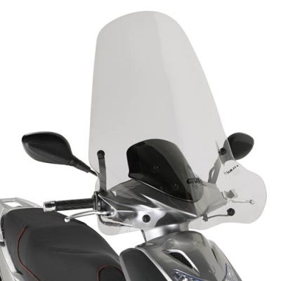 GIVI Parabrezza trasparente 66 x 64 cm per KYMCO AGILITY R16 50 / 125 / 150 / 200 2008 / 2013