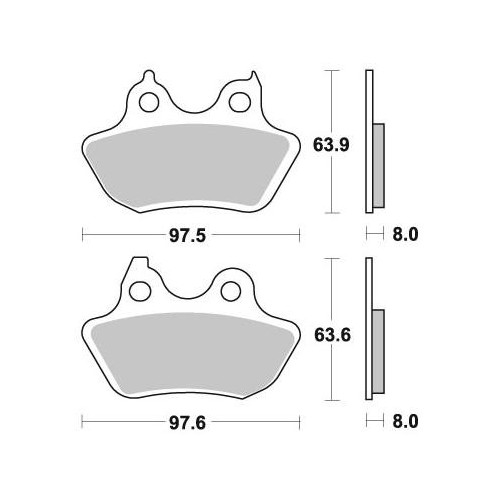 COPPIA PASTIGLIE POSTERIORE BRAKING HARLEY FXD DYNA SUGLIDE/ 1450/ 2000 00