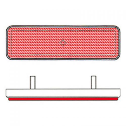 Riflettore rettangolare rosso 91x25 omologato per targa moto