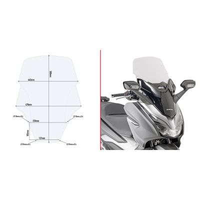 GIVI Parabrezza trasparente per HONDA FORZA 125 / 300 2019 2020