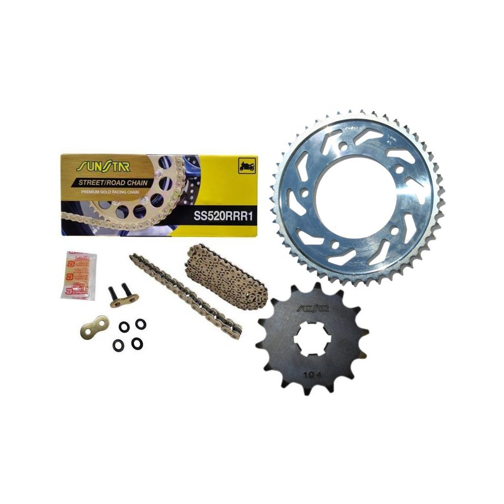 SUNSTAR Kit Trasmissione K520RRR047 Catena + Pignone + Corona in acciaio per YAMAHA MT-03 320 - YZF R3