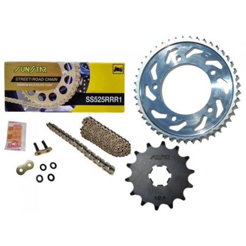 SUNSTAR Kit Trasmissione K525RRR055 Catena + Pignone + Corona in acciaio per APRILIA CAPONORD 1000 2001 / 2007