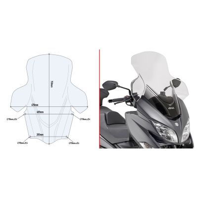 Parabrezza GIVI D3115ST Trasparente per Suzuki Burgman 400 2017 - 2026