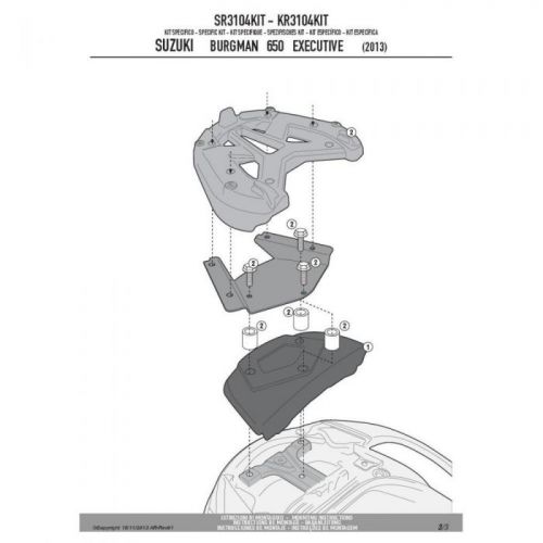 Kit Attacchi GIVI SR3104KIT per Suzuki Burgman 650 Executive 13-20