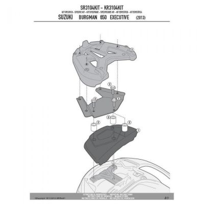 Kit Attacchi GIVI SR3104KIT per Suzuki Burgman 650 Executive 13-20