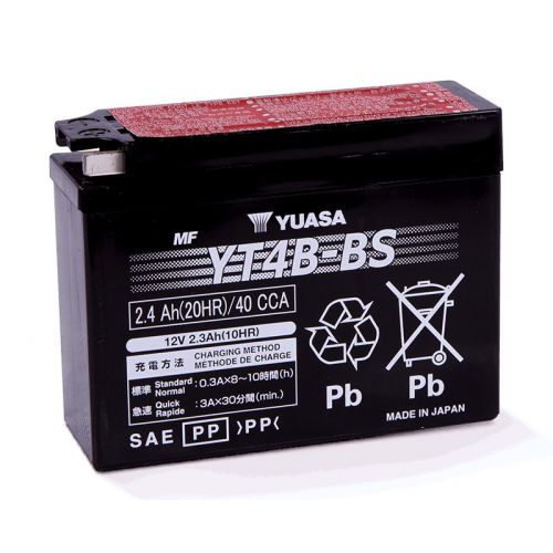 YUASA BATTERIA YT4B-BS 12 Volt 2.4 Ampere - Senza manutenzione - AGM
