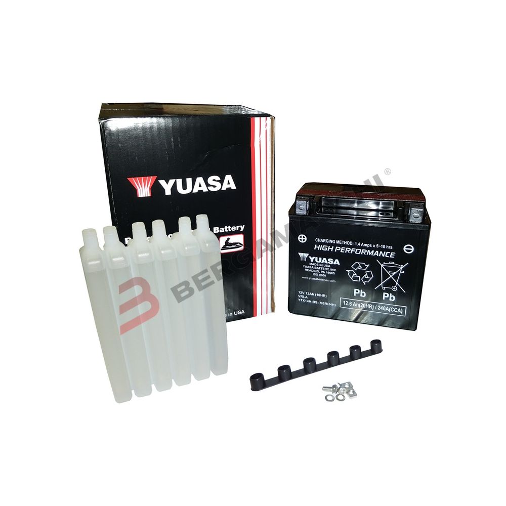YUASA BATTERIA YTX14H-BS 12 Volt 12.6 Ampere - con acido Senza manutenzione - AGM