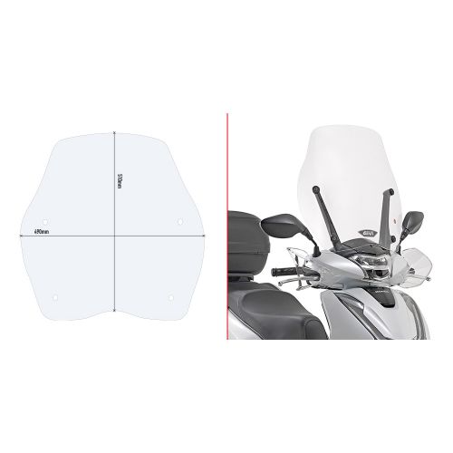 Cupolino GIVI D1155ST Trasparente per Honda SH 125i 150i 2017-2019