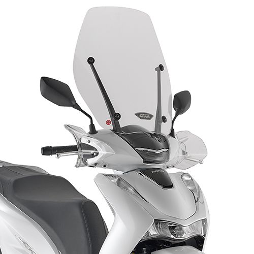 GIVI Parabrezza trasparente da montare sugli attacchi originali per HONDA SH 125 i - SH 150 i 2020 / 2023 - SH 350 i 2021 / 2023