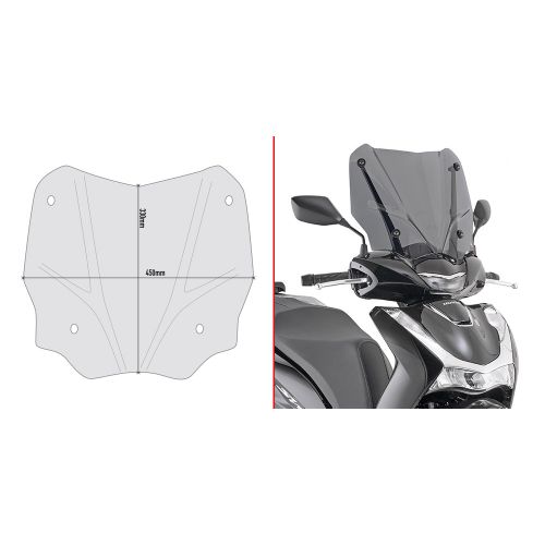 Cupolino GIVI D1181S Fumé per Honda SH 125 150 2020 - 2026 e SH 350