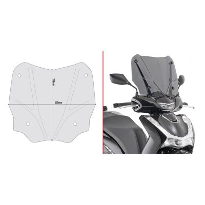 GIVI Parabrezza fumè da montare sugli attacchi originali per HONDA SH 125 i - SH 150 i 2020 / 2023 - SH 350 i 2021 / 2023