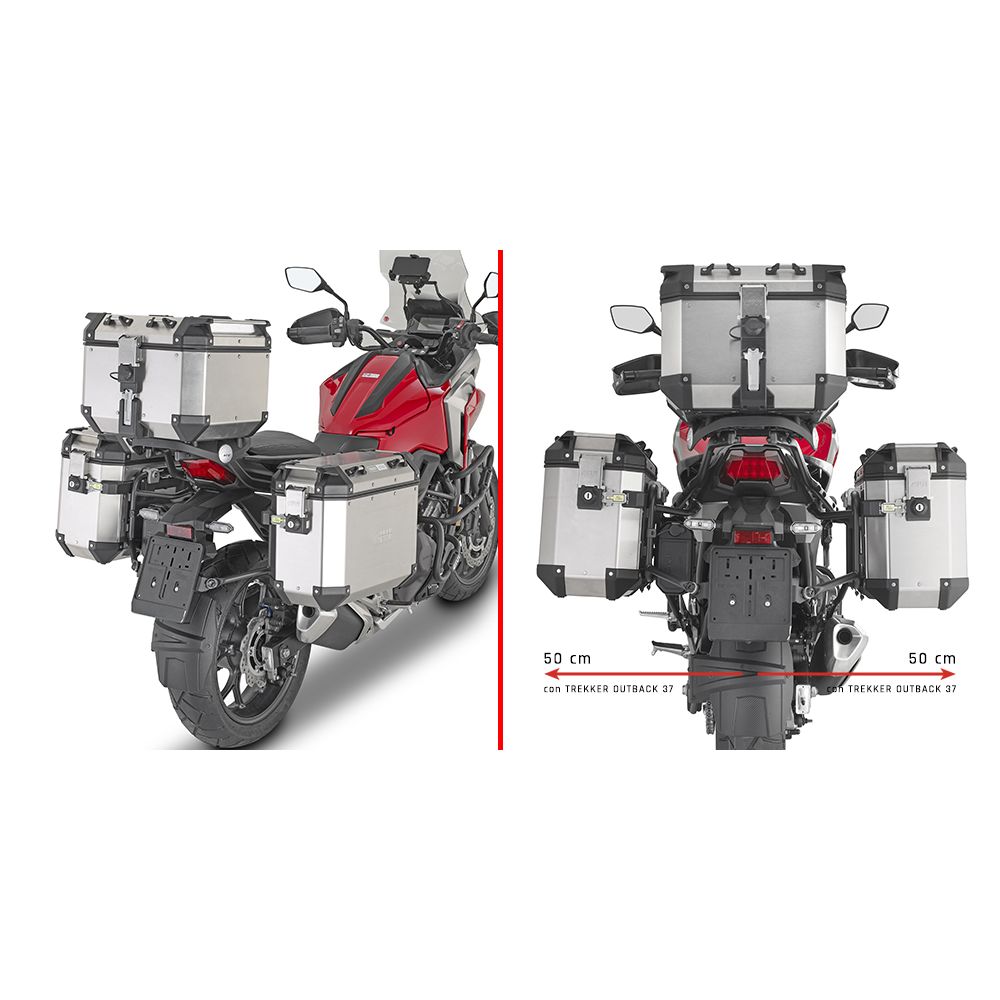 GIVI Portavaligie laterale PL ONE-FIT per valigie MONOKEY CAM-SIDE Trekker Outback per HONDA NC 750 X 2021 / 2023