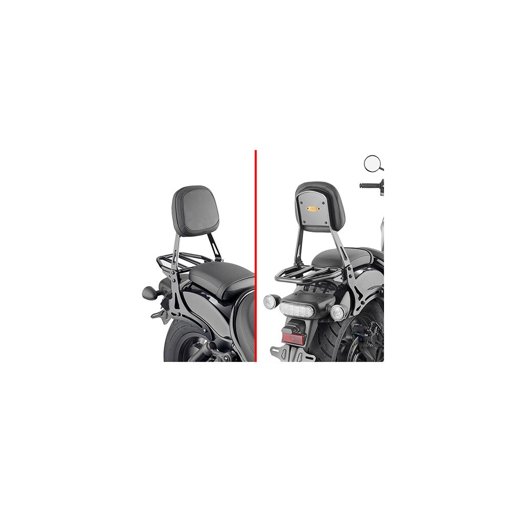 Schienalino GIVI TS1194B con Portapacchi per Honda CMX 1100 Rebel