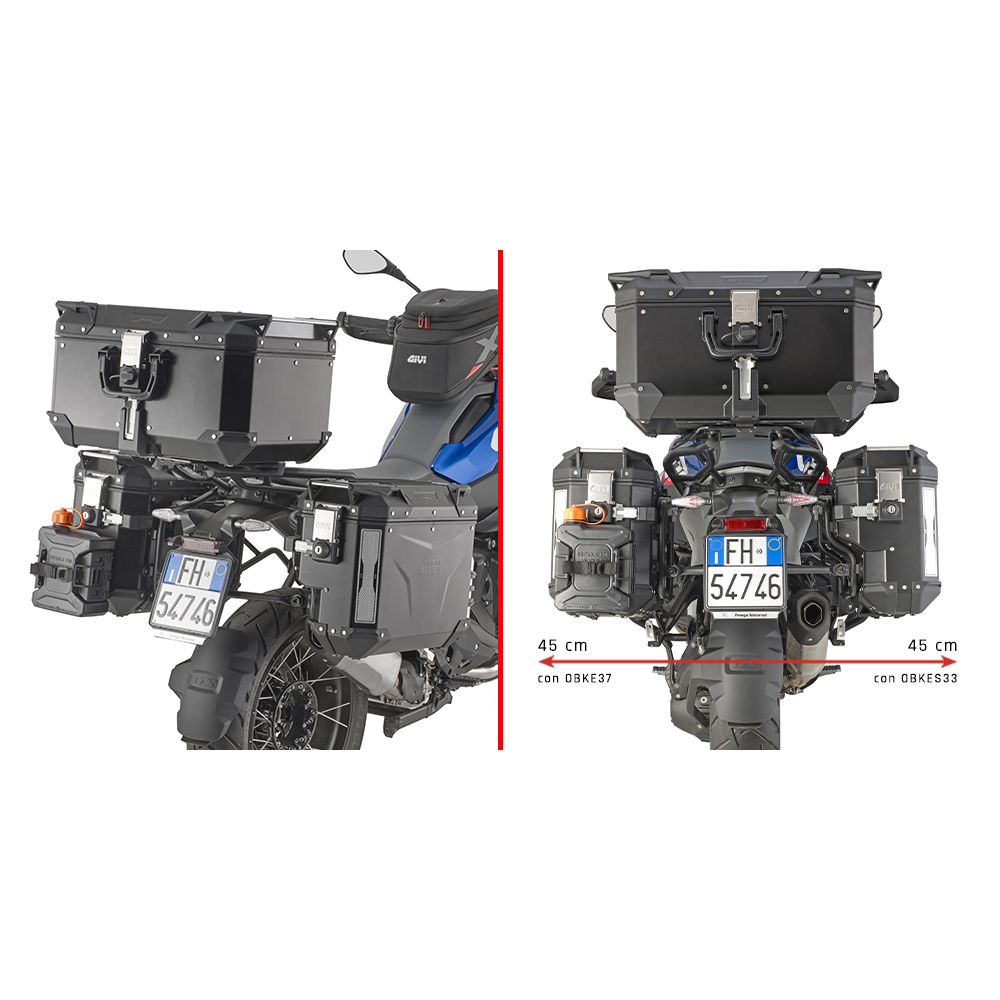 GIVI Portavaligie laterale lato destro scantonato per valigie MONOKEY CAM-SIDE Trekker Outback BMW R 1300 GS 2024 / 2026