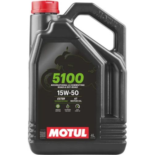 MOTUL 5100 4T 15W-50 TECHNOSYNTHESE - Lubrificante Olio Motore 4 Litri