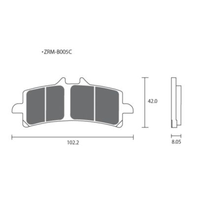 ZCOO B005 EX - 2 COPPIE PASTIGLIE FRENO ANTERIORE