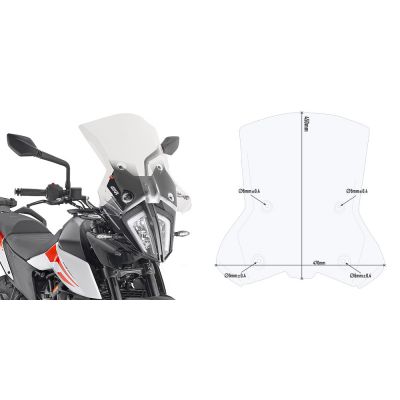 GIVI Cupolino trasparente con attacchi per KTM ADVENTURE 390 - ADVENTURE 790 / R - ADVENTURE 890