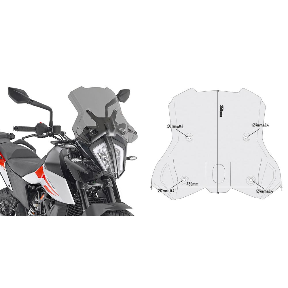 GIVI Cupolino fumé con attacchi per KTM ADVENTURE 390 - ADVENTURE 790 / R - ADVENTURE 890
