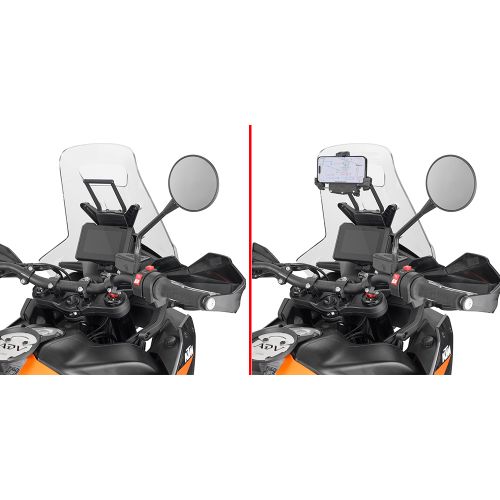 GIVI Traversino da montare dietro cupolino per installare porta GPS - Smartphone KTM ADVENTURE 790 23/26 - ADVENTURE 890 23/26