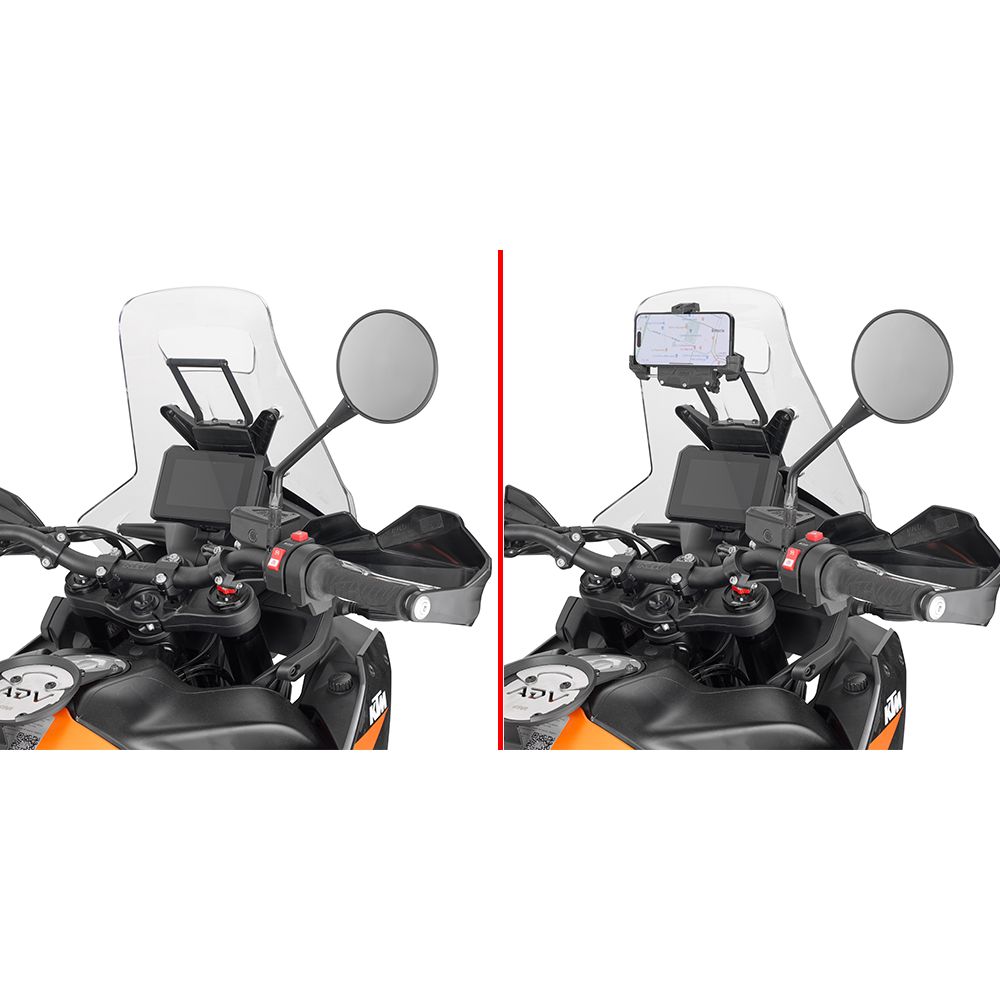 GIVI Traversino da montare dietro cupolino per installare porta GPS - Smartphone KTM ADVENTURE 790 23/26 - ADVENTURE 890 23/26