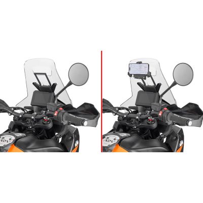 GIVI Traversino da montare dietro cupolino per installare porta GPS - Smartphone KTM ADVENTURE 790 23/26 - ADVENTURE 890 23/26