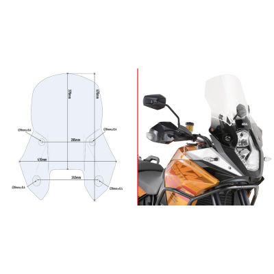 Parabrezza GIVI D7703ST Trasparente Alto per KTM Adventure 1050 1190