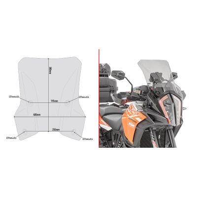 Cupolino GIVI D7706S Specifico Fumé per KTM 1290 Super Adventure R S