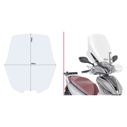 GIVI D6113ST Parabrezza trasparente per KYMCO PEOPLE S 125-150-200 2020 / 2026