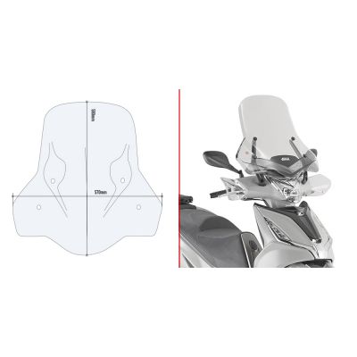 GIVI 6114DT Parabrezza trasparente da montare su attacchi originali per KYMCO AGILITY 300 R16 2019 / 2026