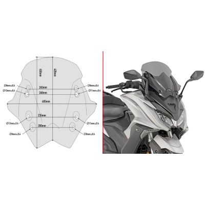 GIVI D6110S Parabrezza fumè basso sportivo per KYMCO AK 550 2017 / 2025