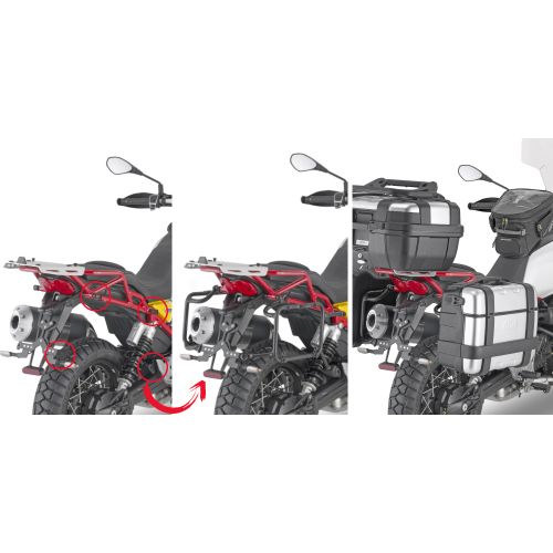 Telai GIVI PLOR8203MK Sgancio Rapido Monokey per Moto Guzzi V85 TT