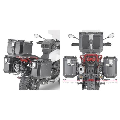 GIVI PLOR8203CAM Portavaligie laterale rimozione rapida per valigie MONOKEY Trekker Outback - Canyon per GUZZI V85 TT 2019/23