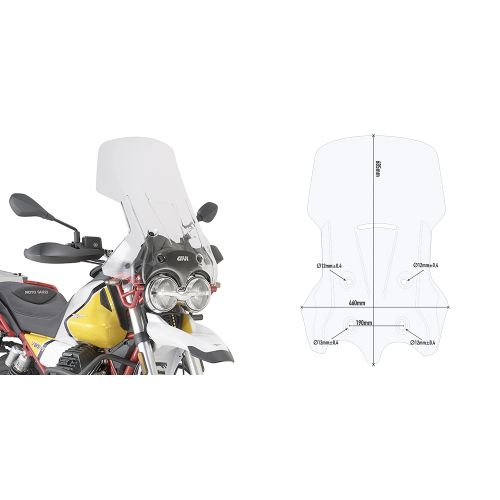 Parabrezza GIVI D8203ST Trasparente per Moto Guzzi V85 TT 2019-2023