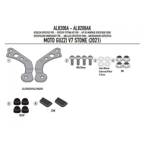 GIVI 140A Parabrezza Cupolino trasparente con attacchi per GUZZI V7 850 STONE / SPECIAL 2021 / 2026