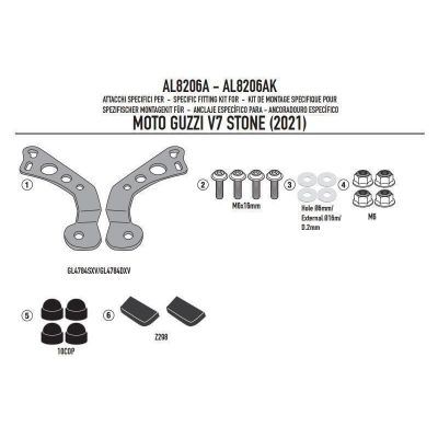 GIVI 140A Parabrezza Cupolino trasparente con attacchi per GUZZI V7 850 STONE / SPECIAL 2021 / 2026