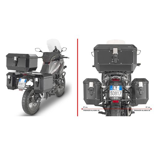 GIVI PLO9350MK Portavaligie laterale specifico PL ONE-FIT per valigie MONOKEY per MORINI X-CAPE 650 2021 / 2024