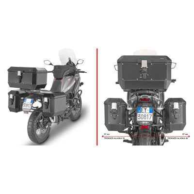GIVI PLO9350MK Portavaligie laterale specifico PL ONE-FIT per valigie MONOKEY per MORINI X-CAPE 650 2021 / 2024