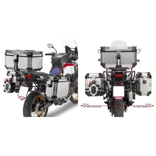 Portavaligie laterale specifico per valigie GIVI MONOKEY CAM-SIDE Trekker Outback per HONDA AFRICA TWIN 1000 2016 2017