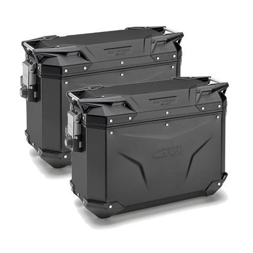 GIVI Trekker Outback Evo 37 coppia valigie laterali in alluminio nero 37 litri