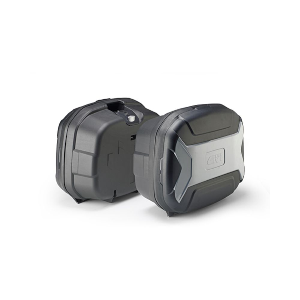 GIVI TRK35BN Coppia Valigie laterali nere 35 Litri TREKKER LITE MONOKEY con inserto in plastica grigio
