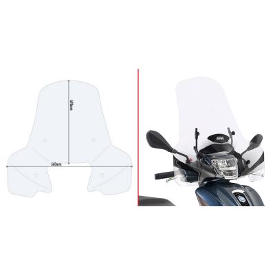 Parabrezza GIVI 7057A con Attacchi A5615A per Piaggio Medley 2020 - 2026